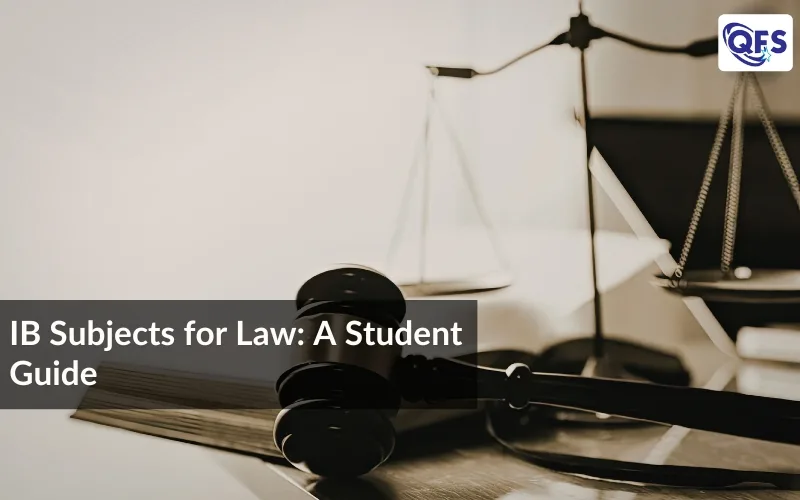 IB subject combinations for law shown with a gavel and scales of justice