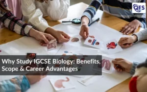 Students learning with diagrams explaining why study IGCSE Biology and its core concepts