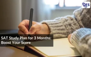 Student following an SAT study plan for 3 months while writing notes