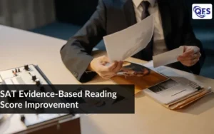 Student analyzing documents while preparing for SAT Evidence-Based Reading score improvement