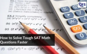SAT math worksheet with calculator and pencils on solving tough SAT math questions