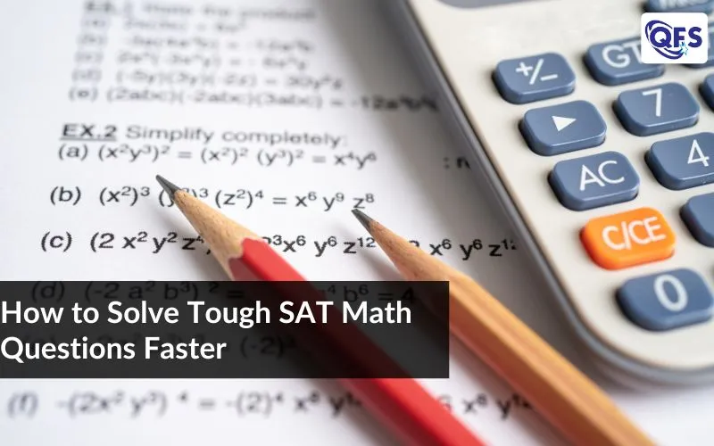 SAT math worksheet with calculator and pencils on solving tough SAT math questions
