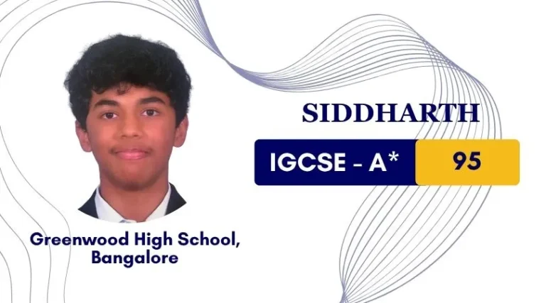 IGCSE home tuition online – Siddharth scored A* 95