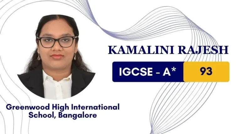 IGCSE online tuition – Kamalini Rajesh scored A* 93
