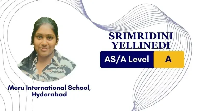 Srimridini Yellinedi - AS/A Level A, Meru Intl School